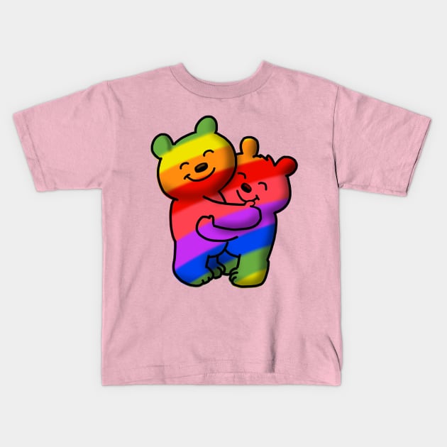 Rainbow Bears Kids T-Shirt by wolfmanjaq